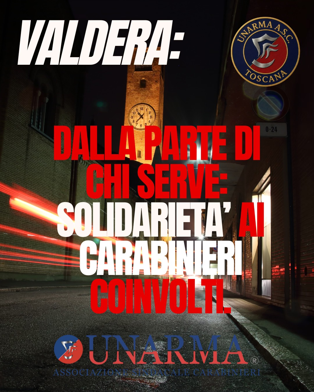 Valdera. Dalla parte di chi serve: solidarietà ai Carabinieri coinvolti.