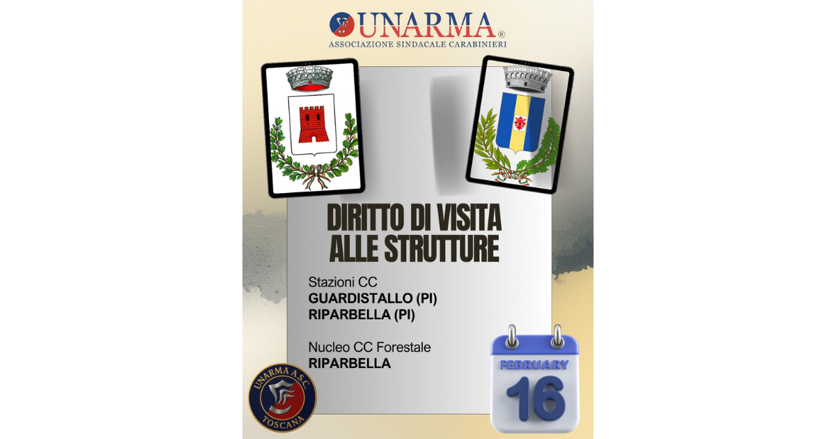Val di Cecina: visite istituzionali UNARMA nelle Stazioni dei Carabinieri