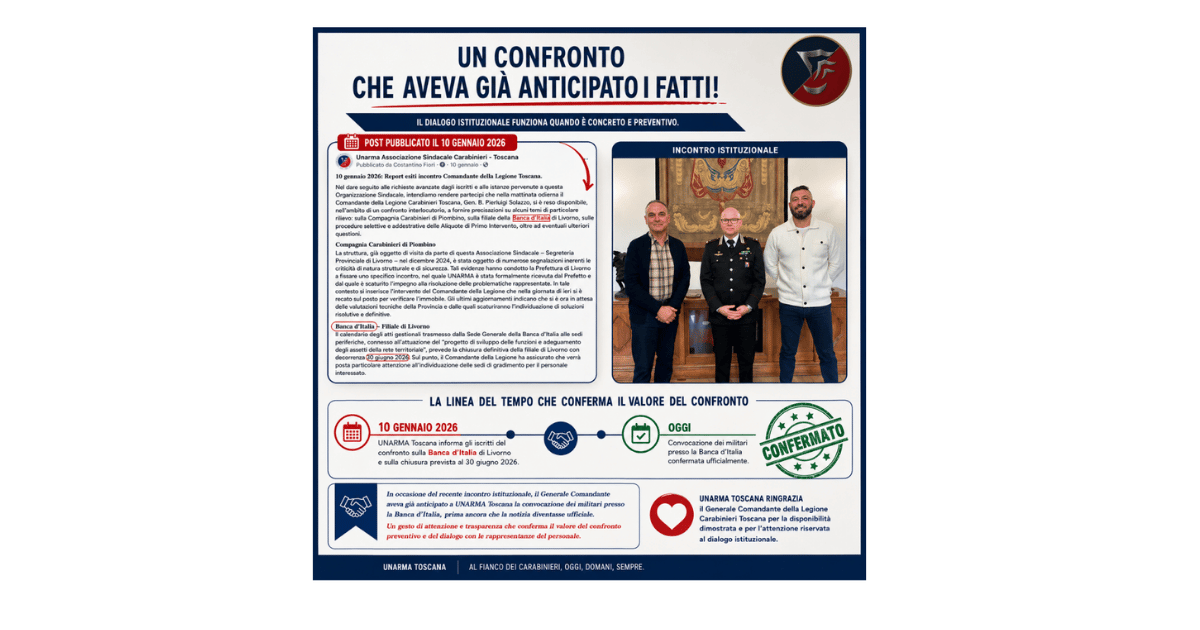 UNARMA Toscana e Banca d’Italia: quando il dialogo anticipa i fatti