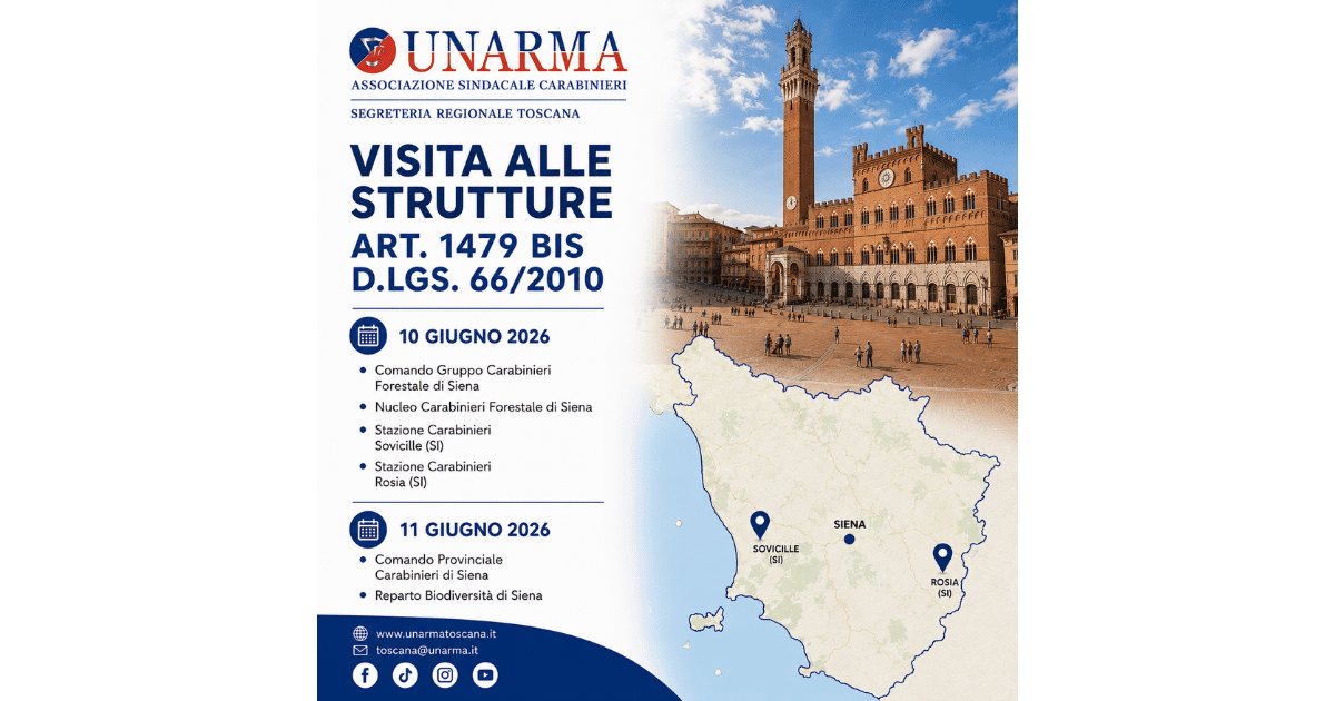 Visite ai reparti in provincia di Siena: UNARMA Toscana prosegue l’attività di ascolto sul territorio